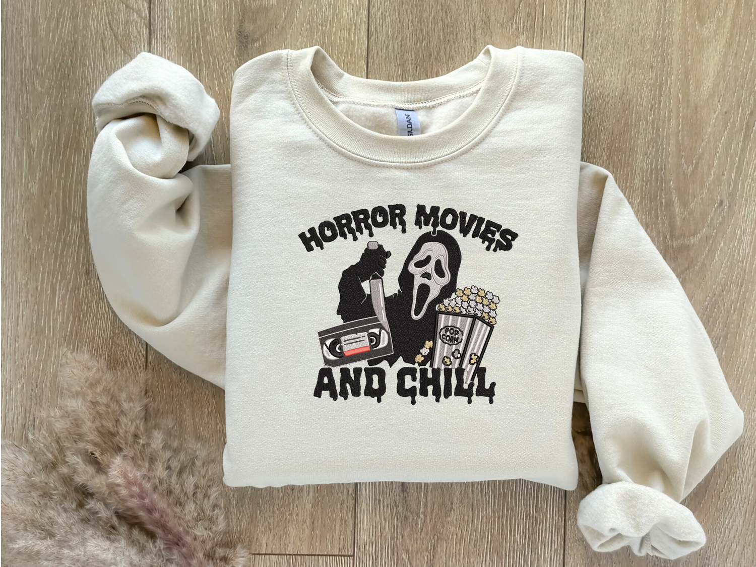 Horror Movies and Chill Embroidered Sweatshirt