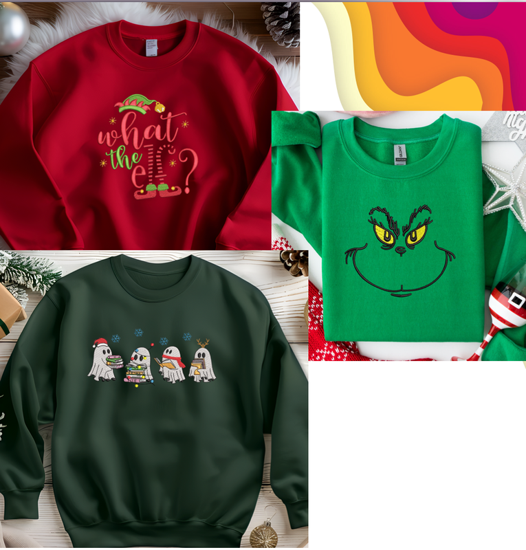 Christmas Embroidered Sweatshirts