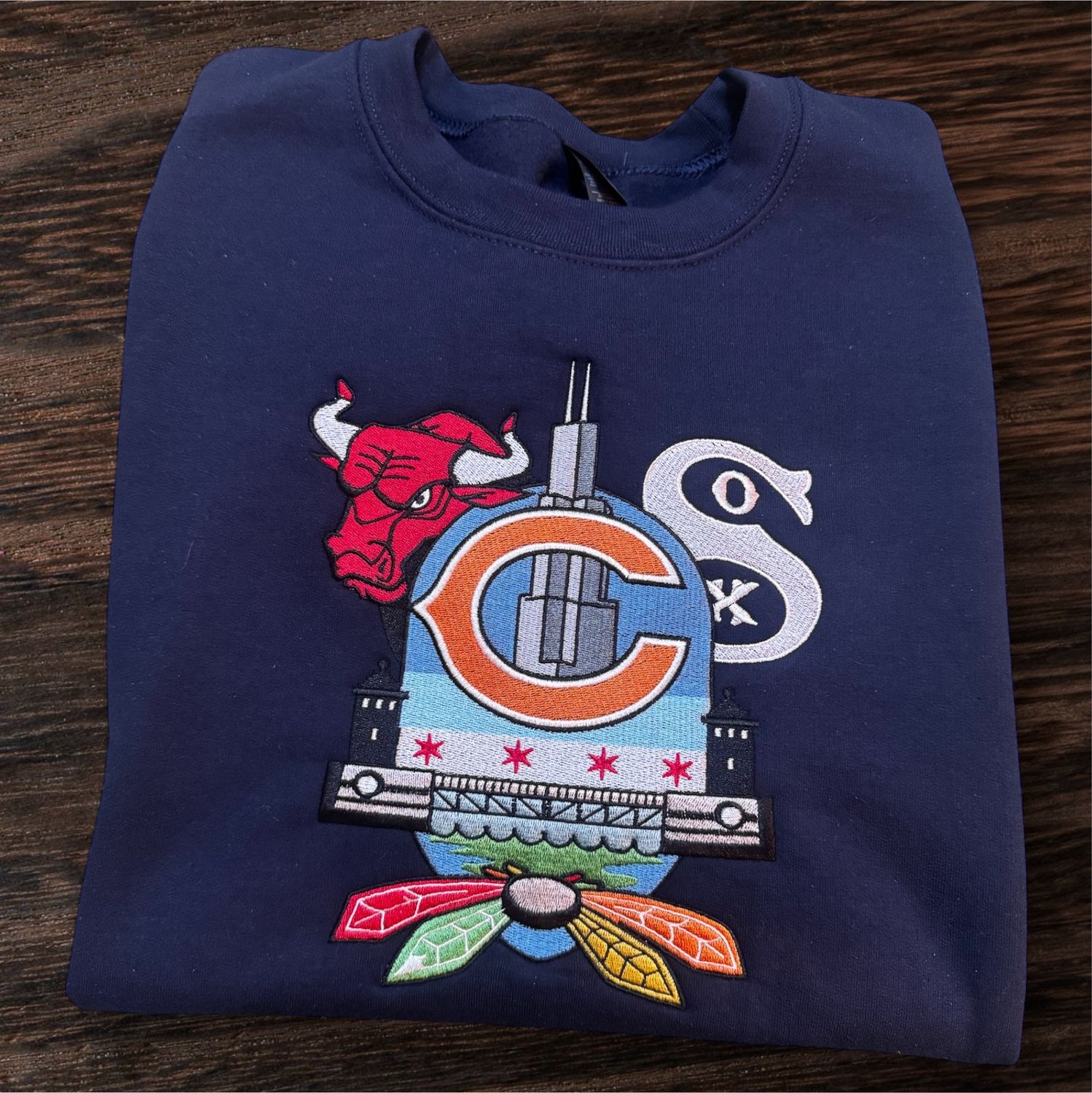 Chicago Teams Embroidered Sweatshirt