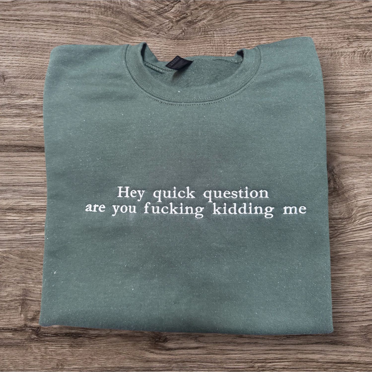 Quick Question AYFKM Embroidered Sweatshirt