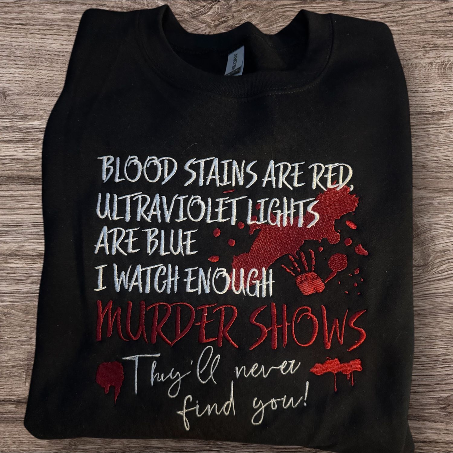 True Crime Embroidered Sweatshirt