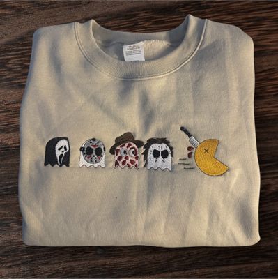 Horror PacMan Embroidered Sweatshirt