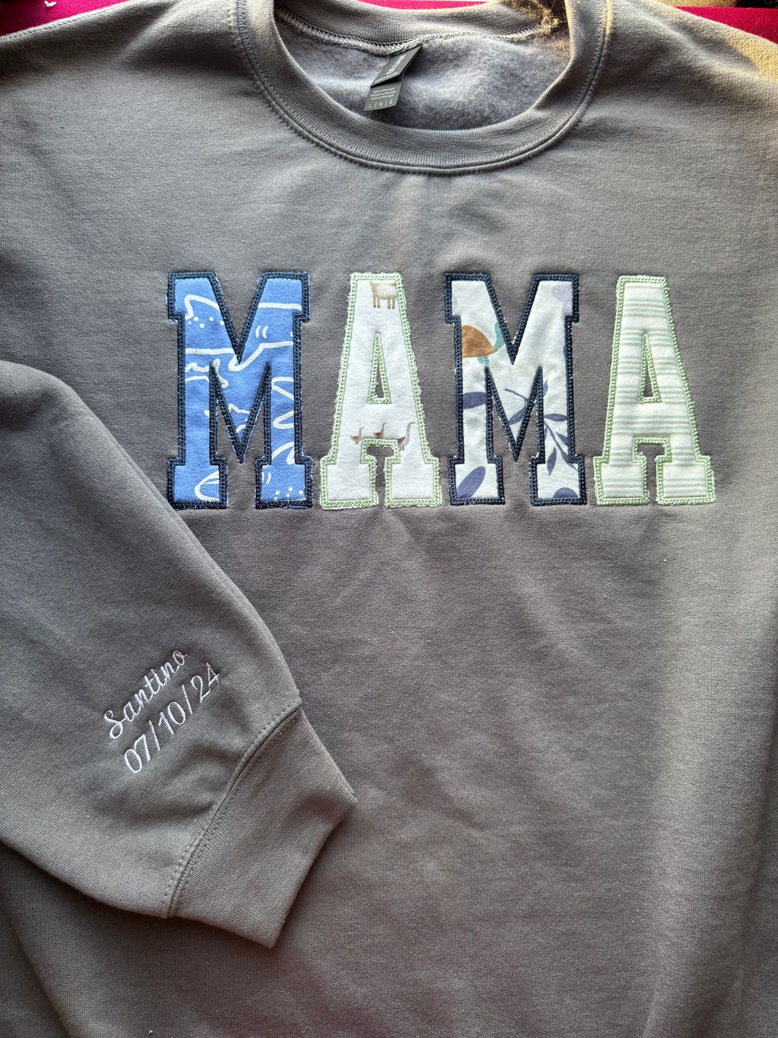 CUSTOM MAMA/NANA/&quot;TITLE&quot; Appliqué Embroidered Sweatshirt