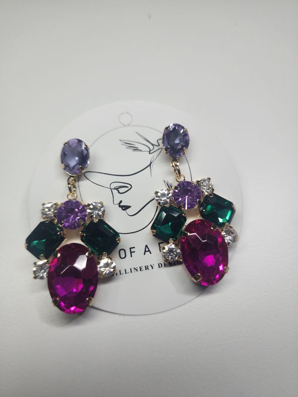 Earings  - Emerald/Magenta