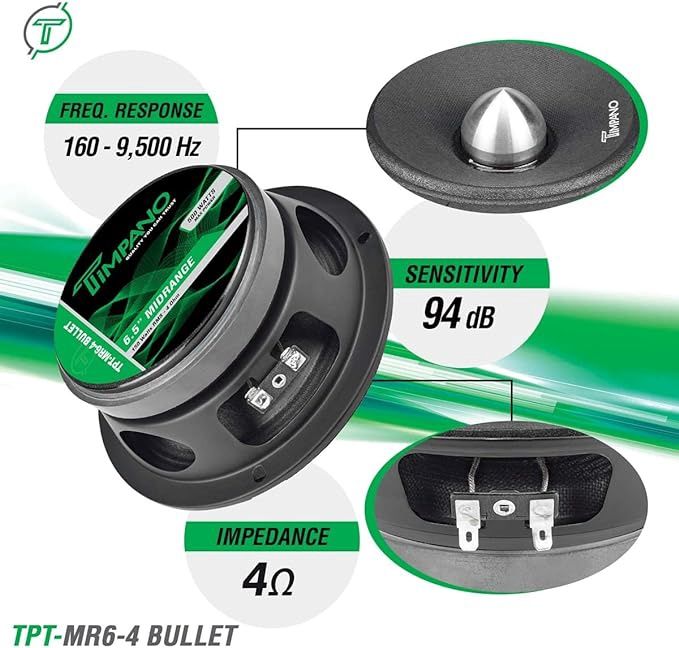 TIMPANO TPT-MR6-4 BULLET 6.5 INCH MIDRANGE SPEAKER 500W