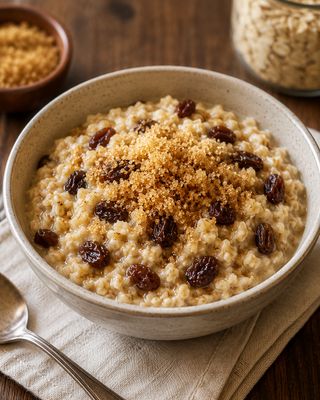 Oatmeal with raisins &amp; brown sugar