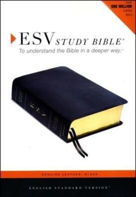 ESV study bible genuine leather black