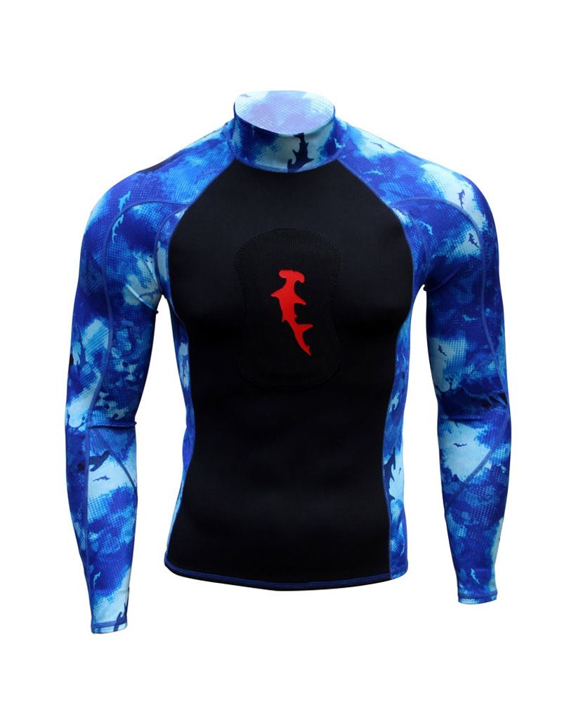 HAMMERHEAD AMBUSH 1MM LONG SLEEVE, Color: DEEP REEF, Size: XS