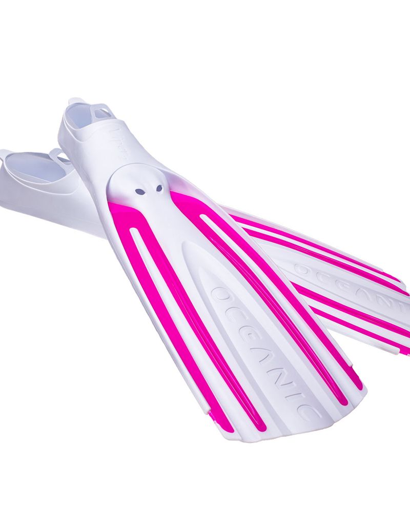 OCEANIC VIPER 2 FF FINS, Color: WHT/PINK, Size: MD 7.5-8.5