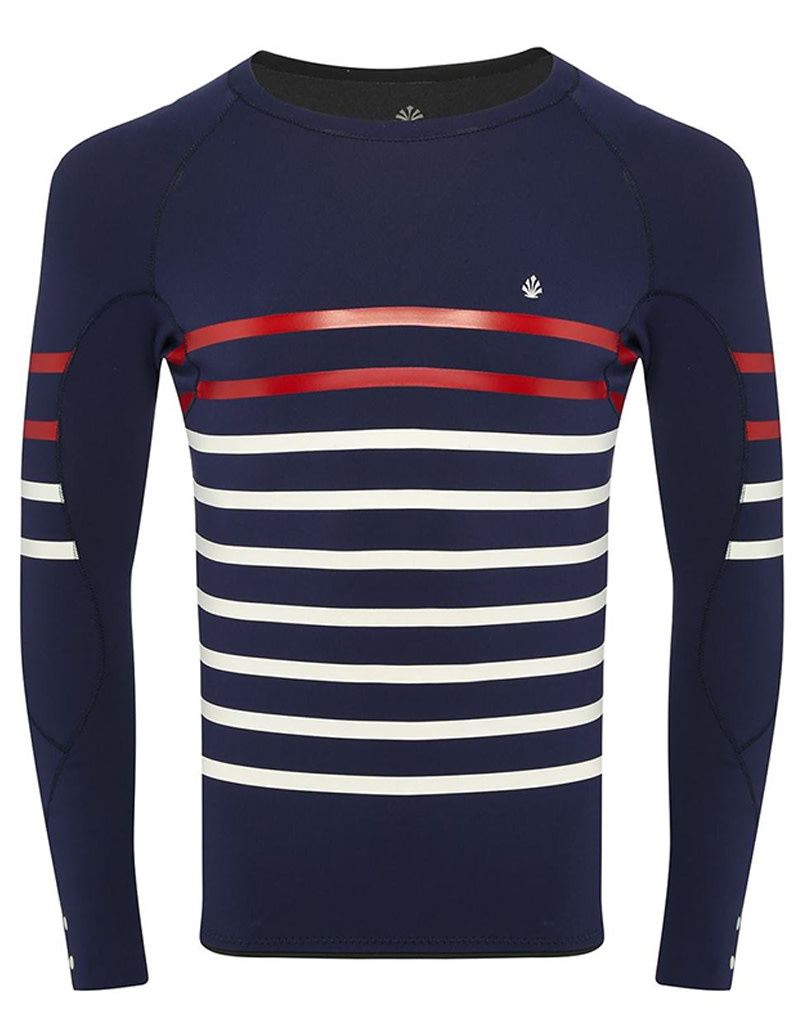 Saint Jacques NOÉ - Long Sleeve Stripe Wetsuit Top 2 mm, Size: M