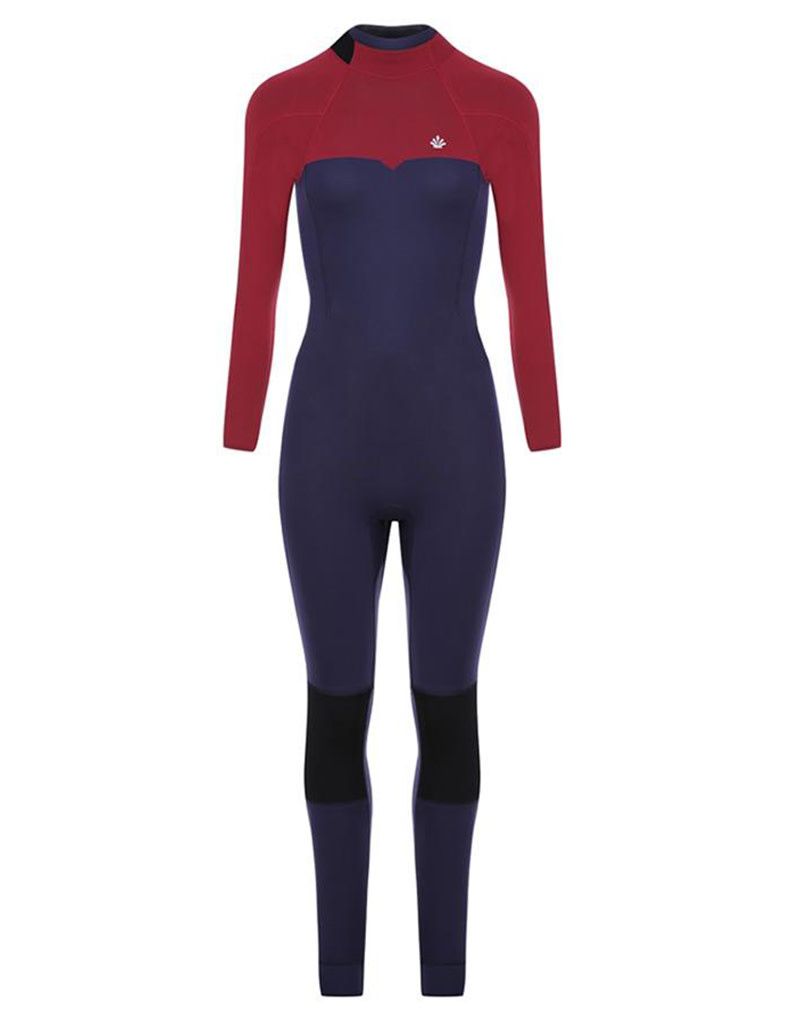 Saint Jacques LISA – Blue Burgundy Fullsuit  Back Zipper – Quick Dry 4/3 mm, Size: S