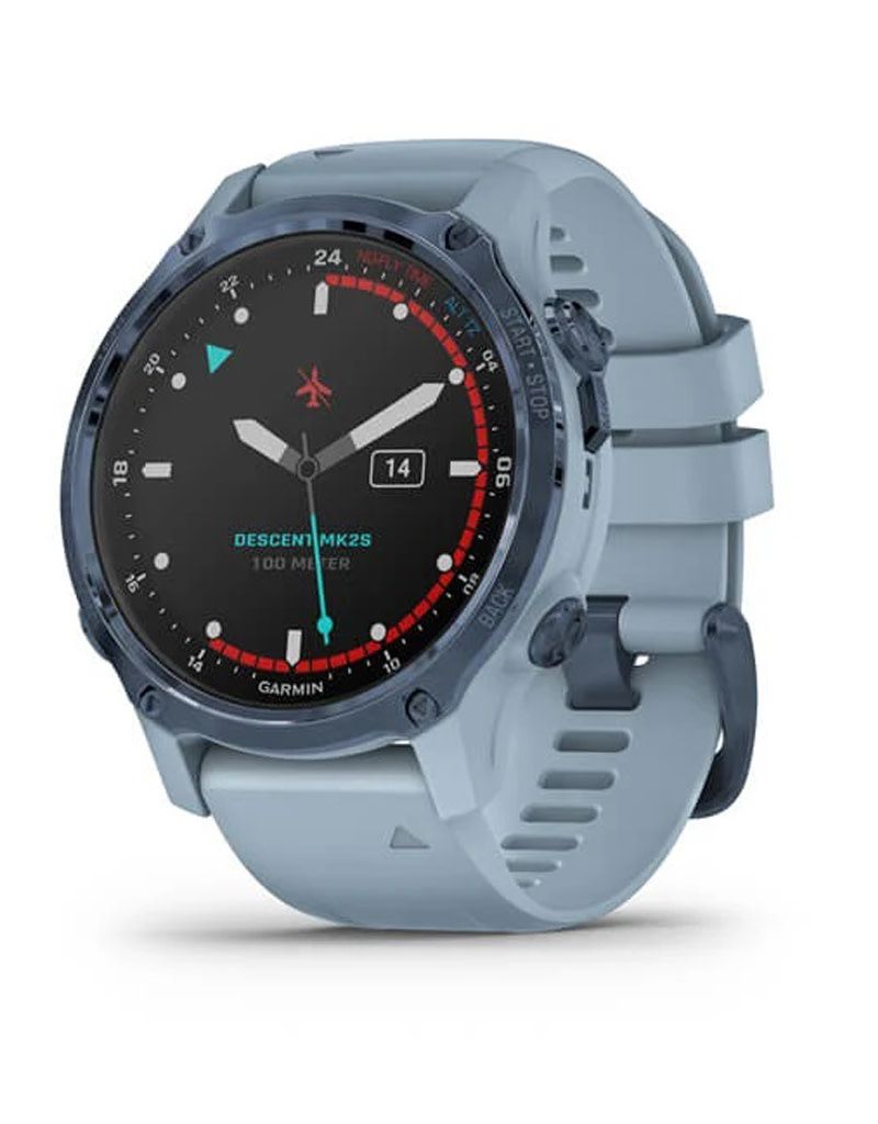 GARMIN Descent™ Mk2S Dive Computer and Multisport GPS Smartwatch , Color: Mineral Blue with Sea Foam Silicone Band
