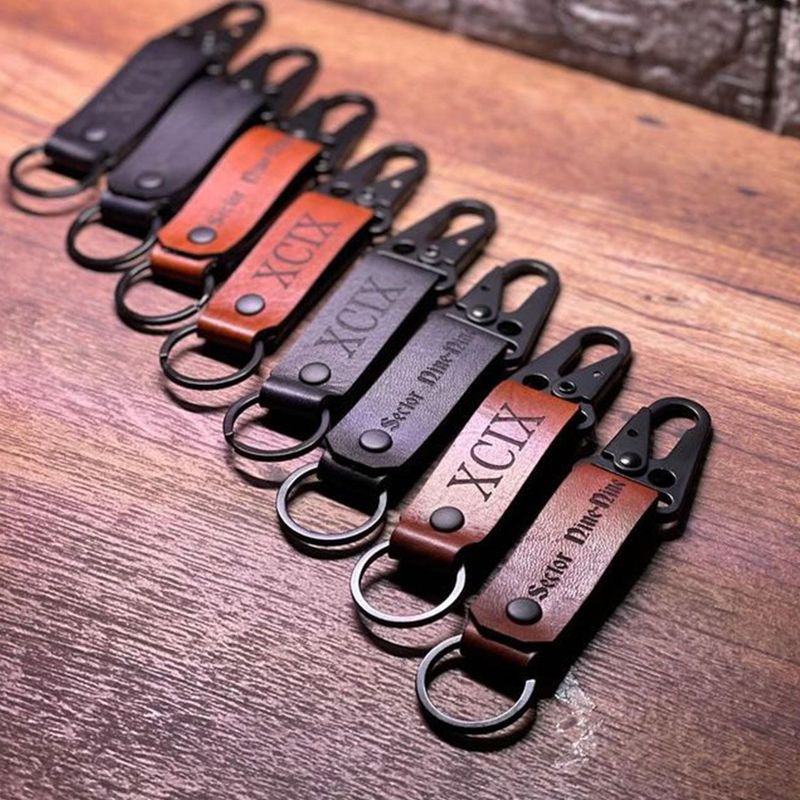 LEATHER DOUBLE CLASP KEYCHAINS