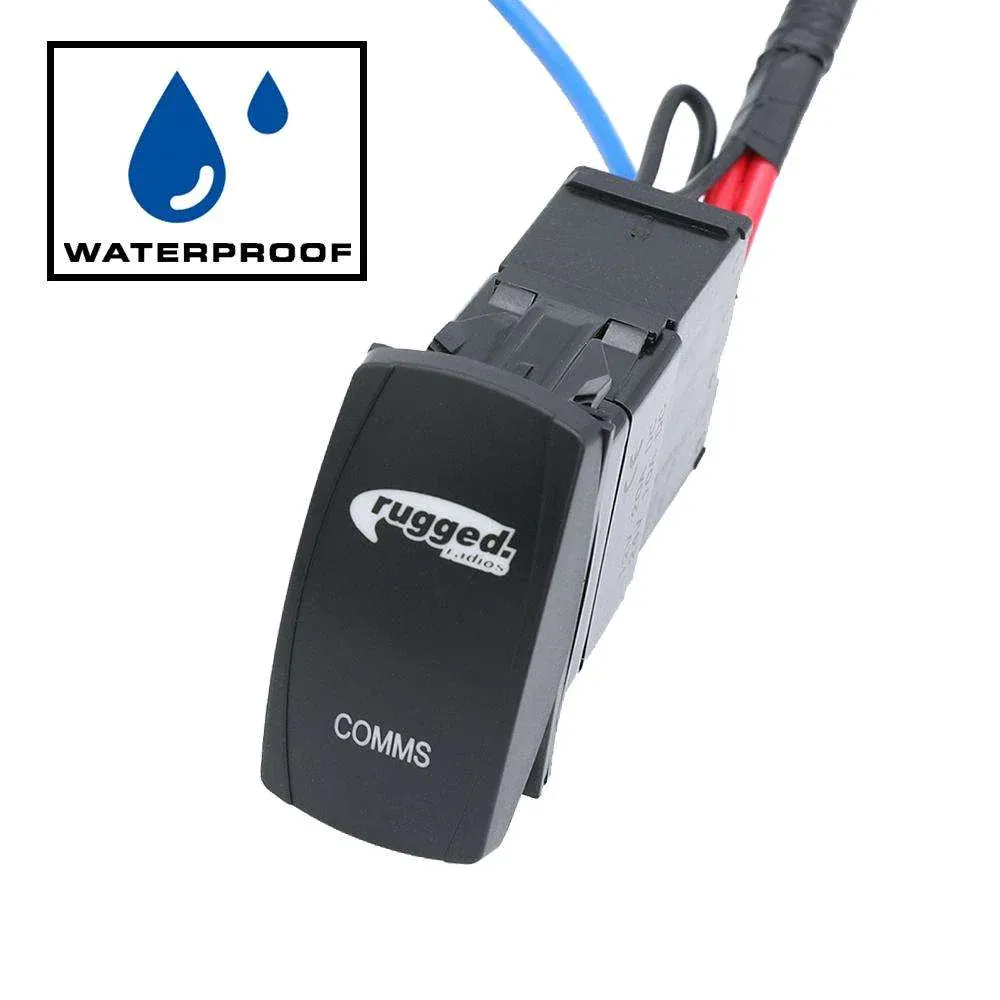 Rugged Radio Install Harness W/ Rocker Waterproof 25W
