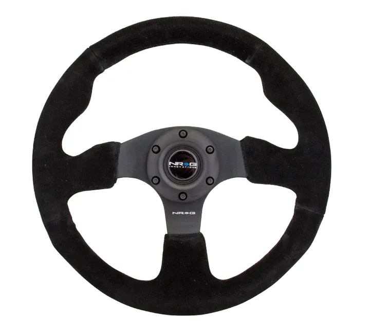 RST-012S Suede Black Stitch Steering Wheel 320MM