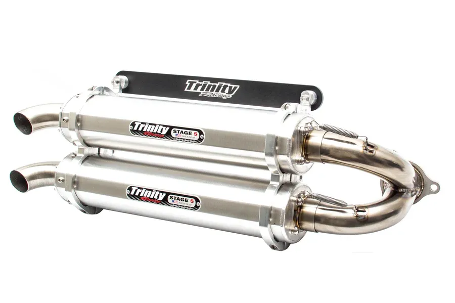 Trinity RZR Turbo Dual Exhaust Slip-On Polished 16-22