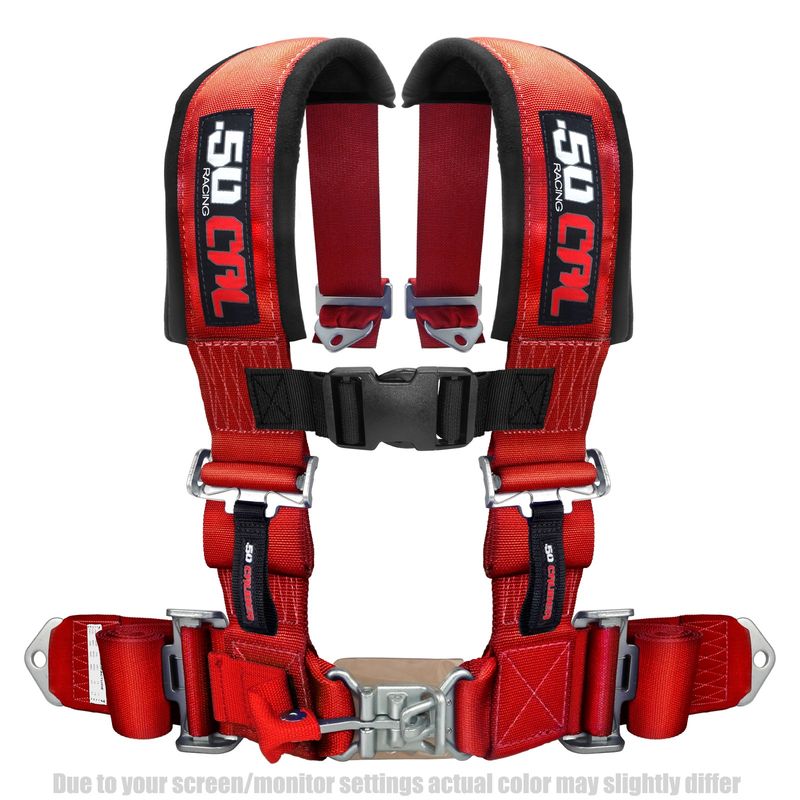 50 Caliber Racing Red 2" 4 Point Harness