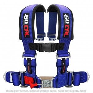 50 Caliber Racing 3&quot; Blue 4 point harness