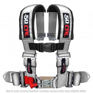 50 Caliber Racing Silver 3&quot; 4 Point Harness