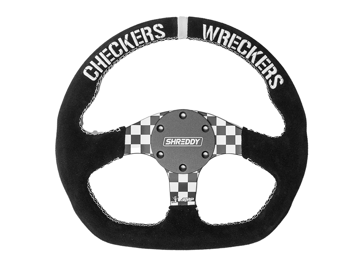 PRP X Shreddy Checkered Steering Wheel, D-Shaped