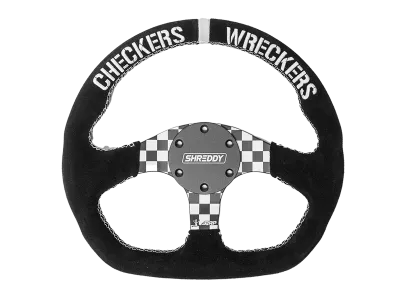 PRP X Shreddy Checkered Steering Wheel, D-Shaped