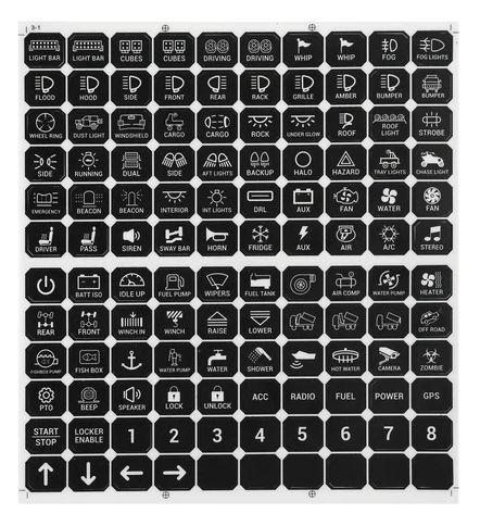 Aux Beam 120 Universal Stickers for Switch Panel