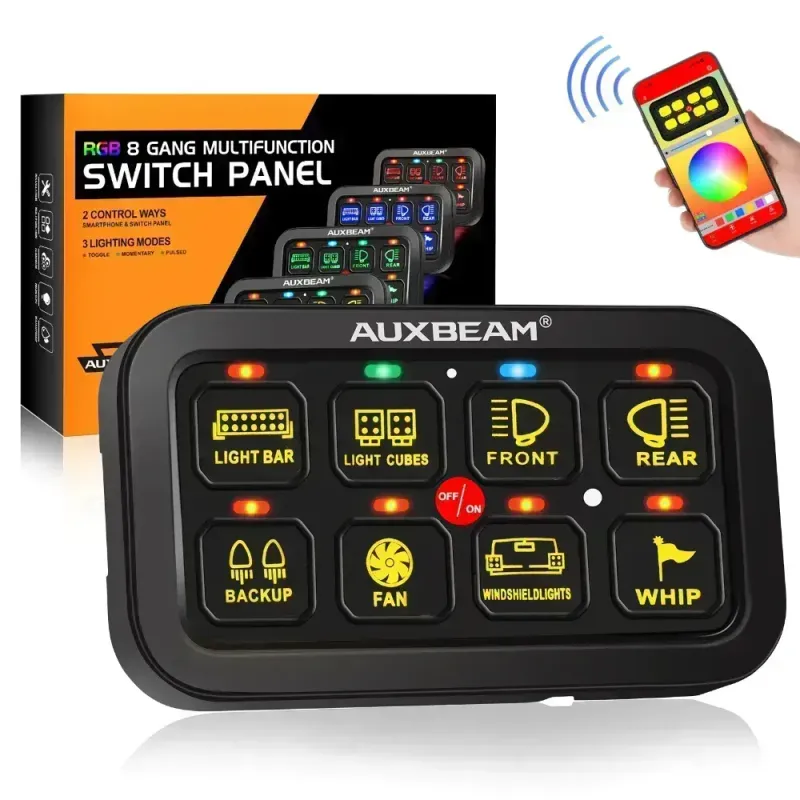 Aux Beam AR-800 RGB Switch Panel with APP, Toggle/ Momentary/ Pulsed Mode