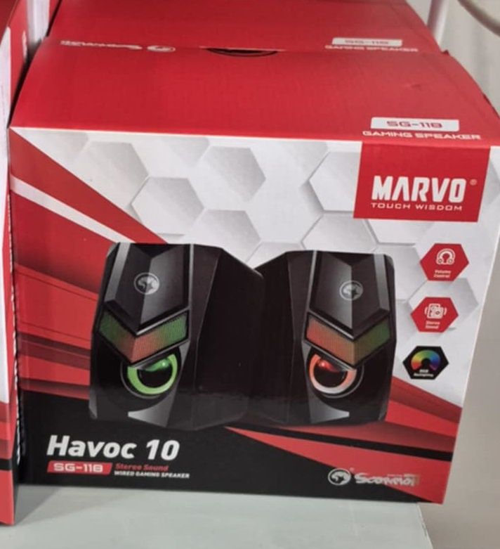 Marvo Scorpion SG-118 Havoc 10 USB Powered Stereo RGB 6W Gaming Speakers (Black)