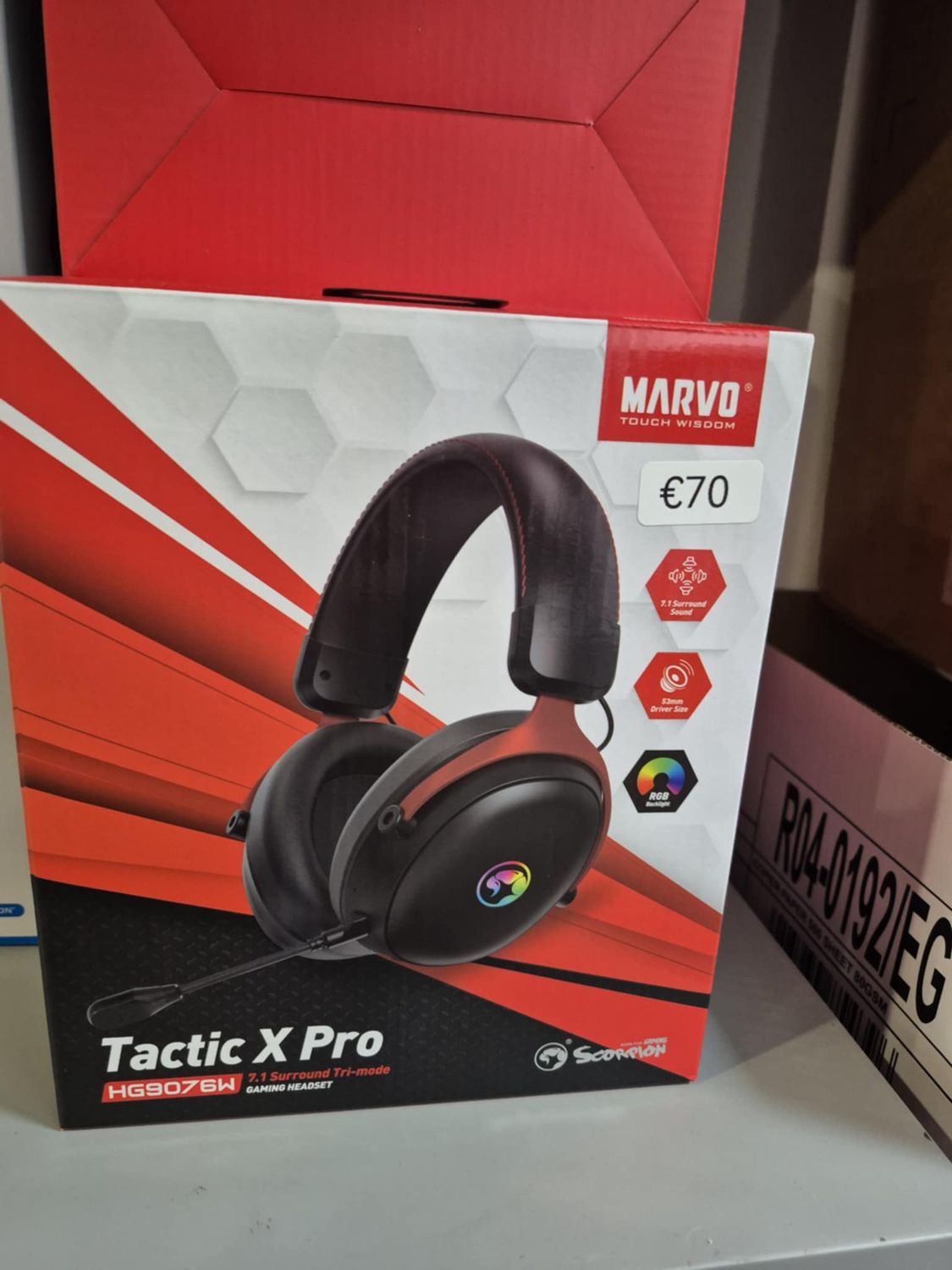 Marvo Scorpion HG9076W Tactic X Pro Wireless Bluetooth / USB-C RGB Gaming Headset (Black)