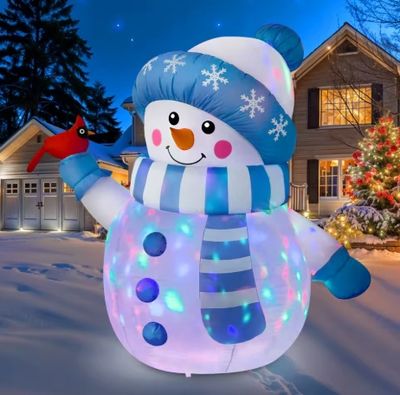 5ft Christmas Inflatable Adorable Blue Snowman