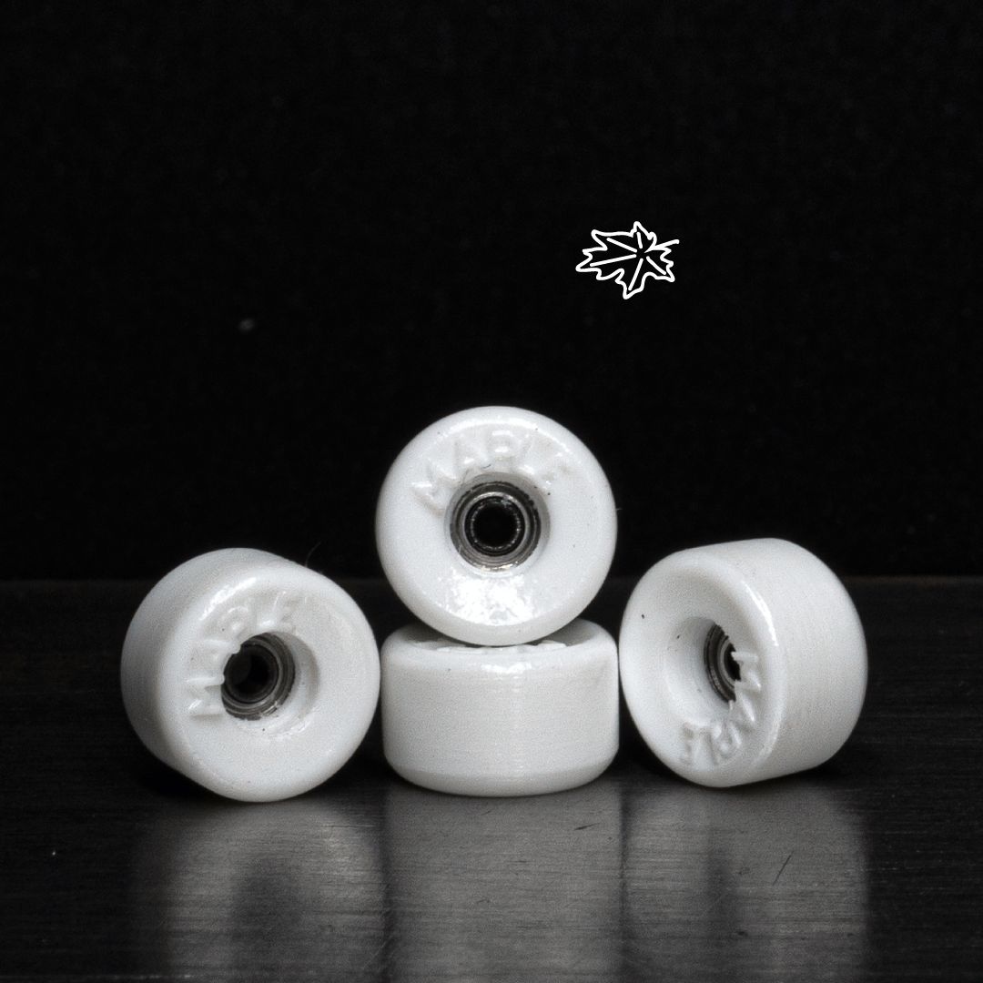 Maple Fingerboard Wheels Bowl 9mm x 5.5, Color: White