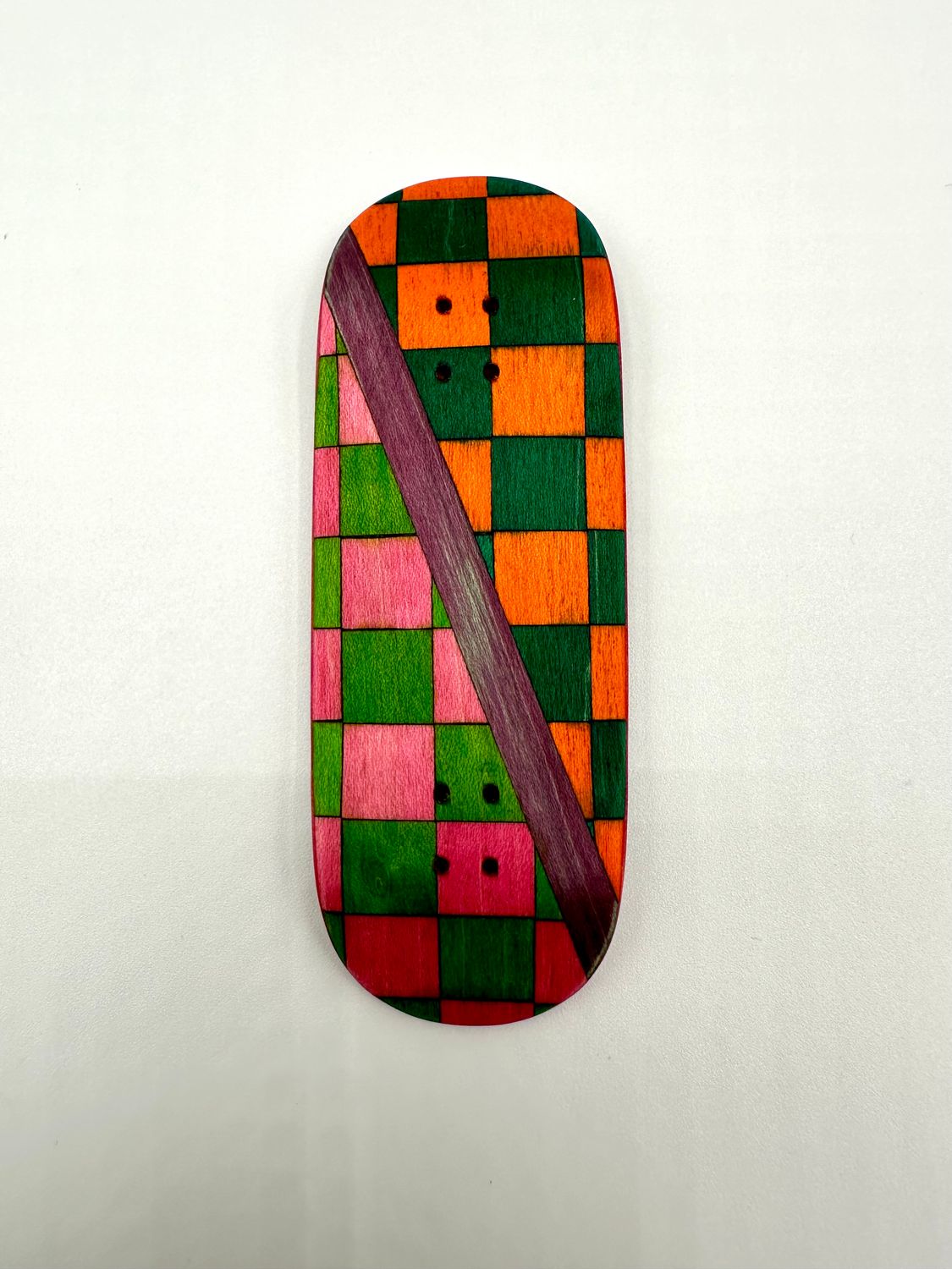 Workers FB Fingerboard Deck Checkered Split Purple 34 Medium Zero