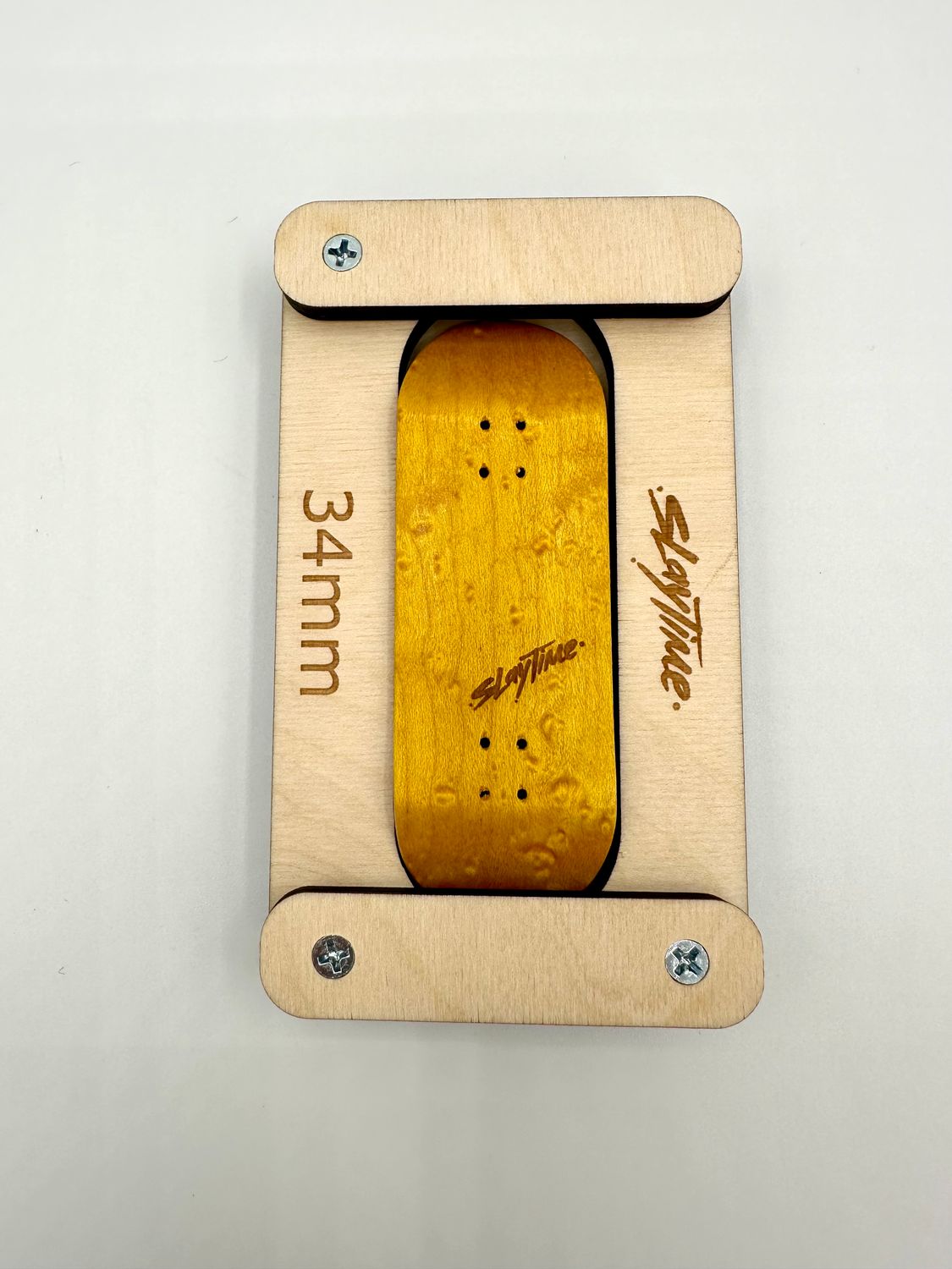 Slaytime Mini Logo Fingerboard Deck 34mm Yellow