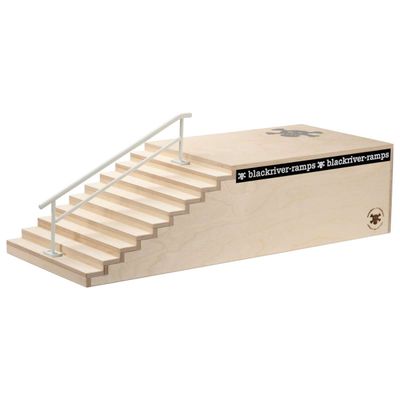 Blackriver Fingerboard Ramps- 10 Stair With Rail