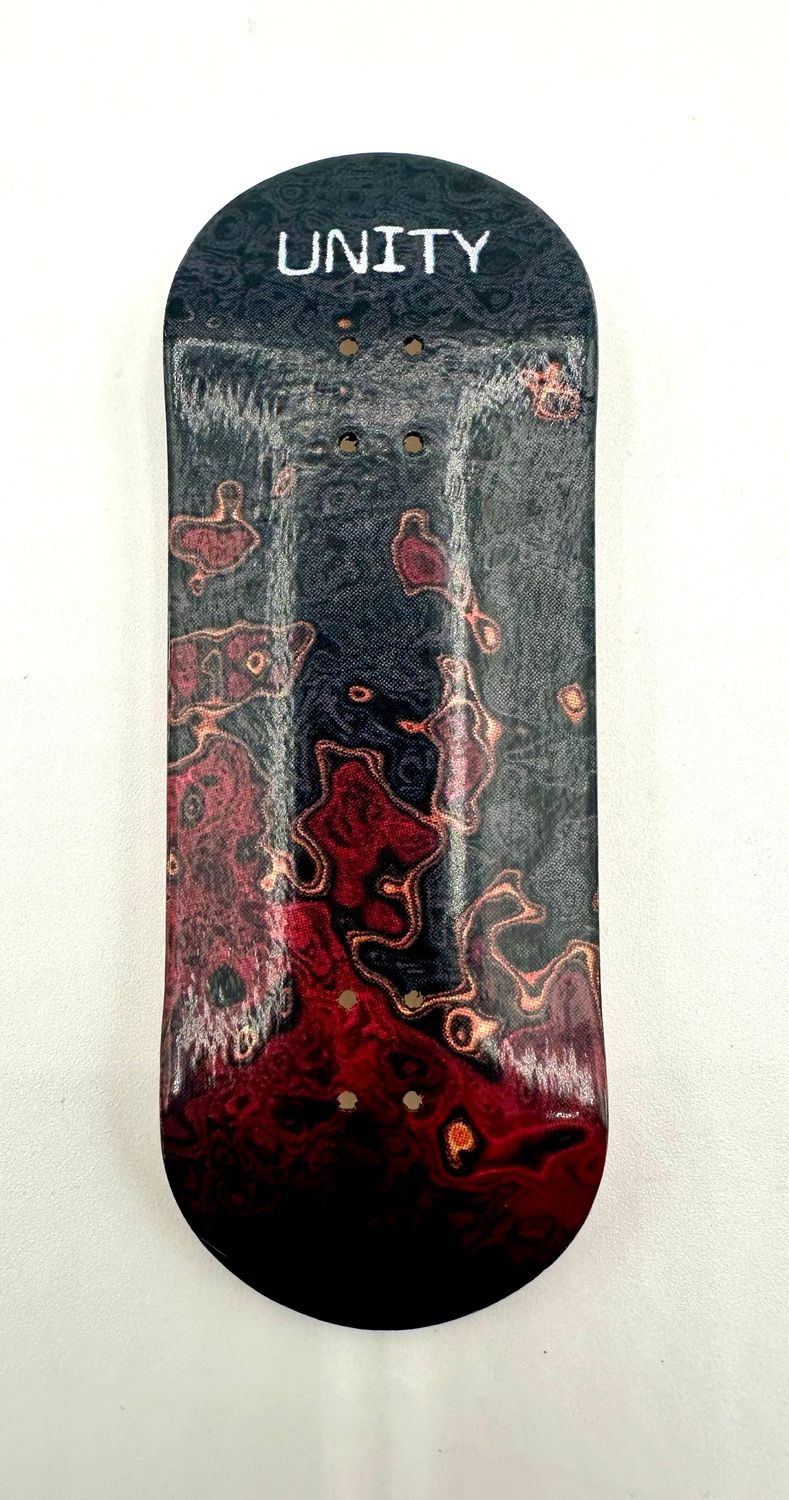 Unity Crew Fingerboard Deck Magma 34mm