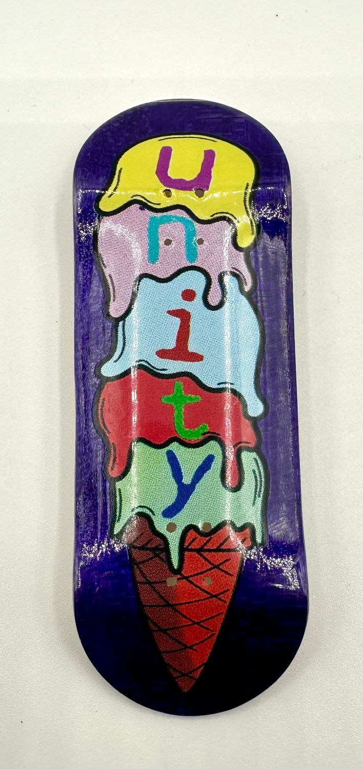 Unity Crew Fingerboard Deck Ice Cream 34mm