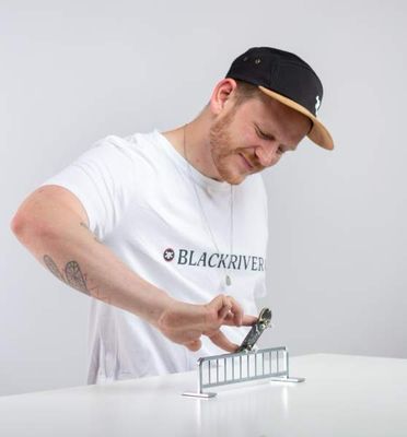 Blackriver Fingerboard Ramps- Iron Bike Rack Silver