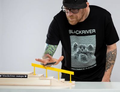 Blackriver Fingerboard Ramps- 5 Stairset Yellow Rail