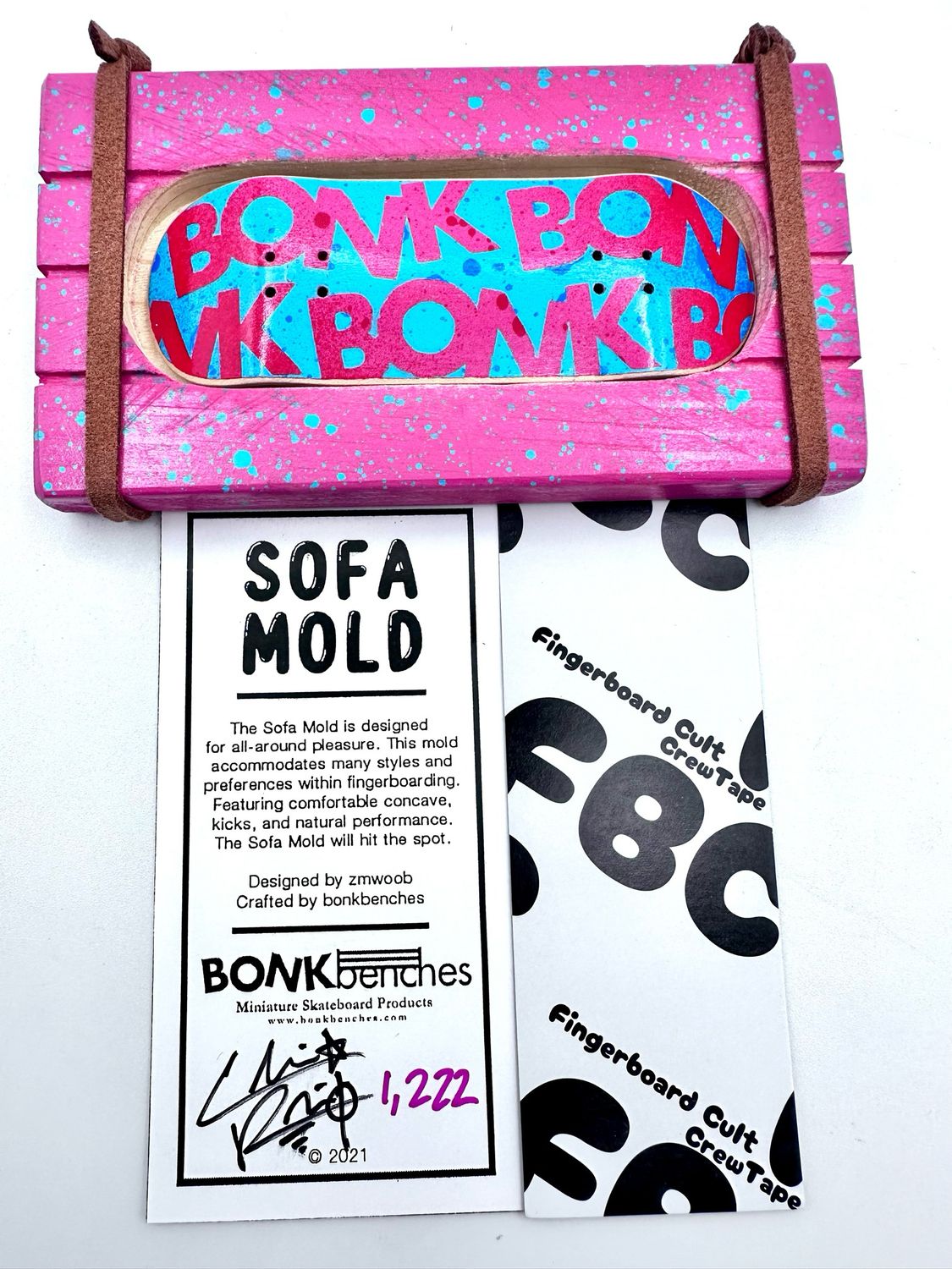 Bonk Benches Custom Sofa Mold Fingerboard Deck #1222 32mm