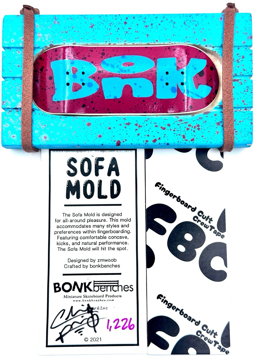 Bonk Benches Custom Sofa Mold Fingerboard Deck #1226 34mm