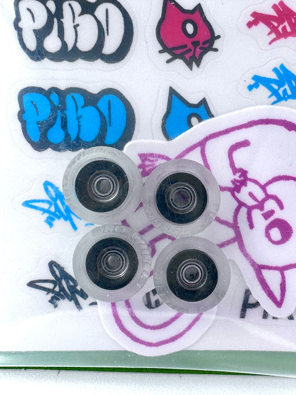 PIRO Performance Fingerboard Wheels Dual Duro , Color: Clear/ Black Core