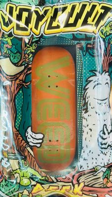 Joycult Handpainted Fingerboard Deck Weed Graphic 34mm