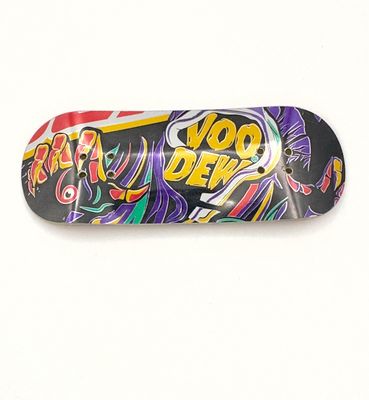 Boardkennel Fingerboard Deck Metal Ply Mt Dew Voodew  34mm Yellow/ Red Top Ply