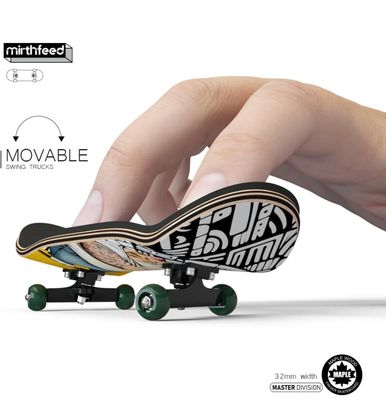 Mirthfeed Fingerboard Complete 32mm Logo Pattern