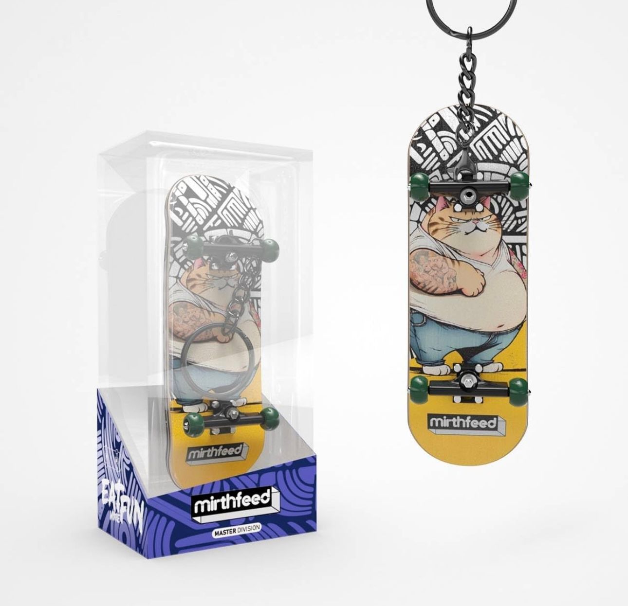 Mirthfeed Fingerboard Complete 32mm Cat Boss