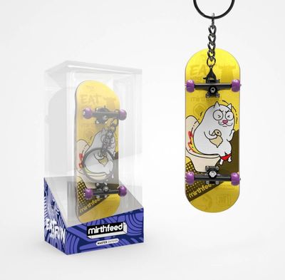 Mirthfeed Fingerboard Complete 32mm Toilet Cat