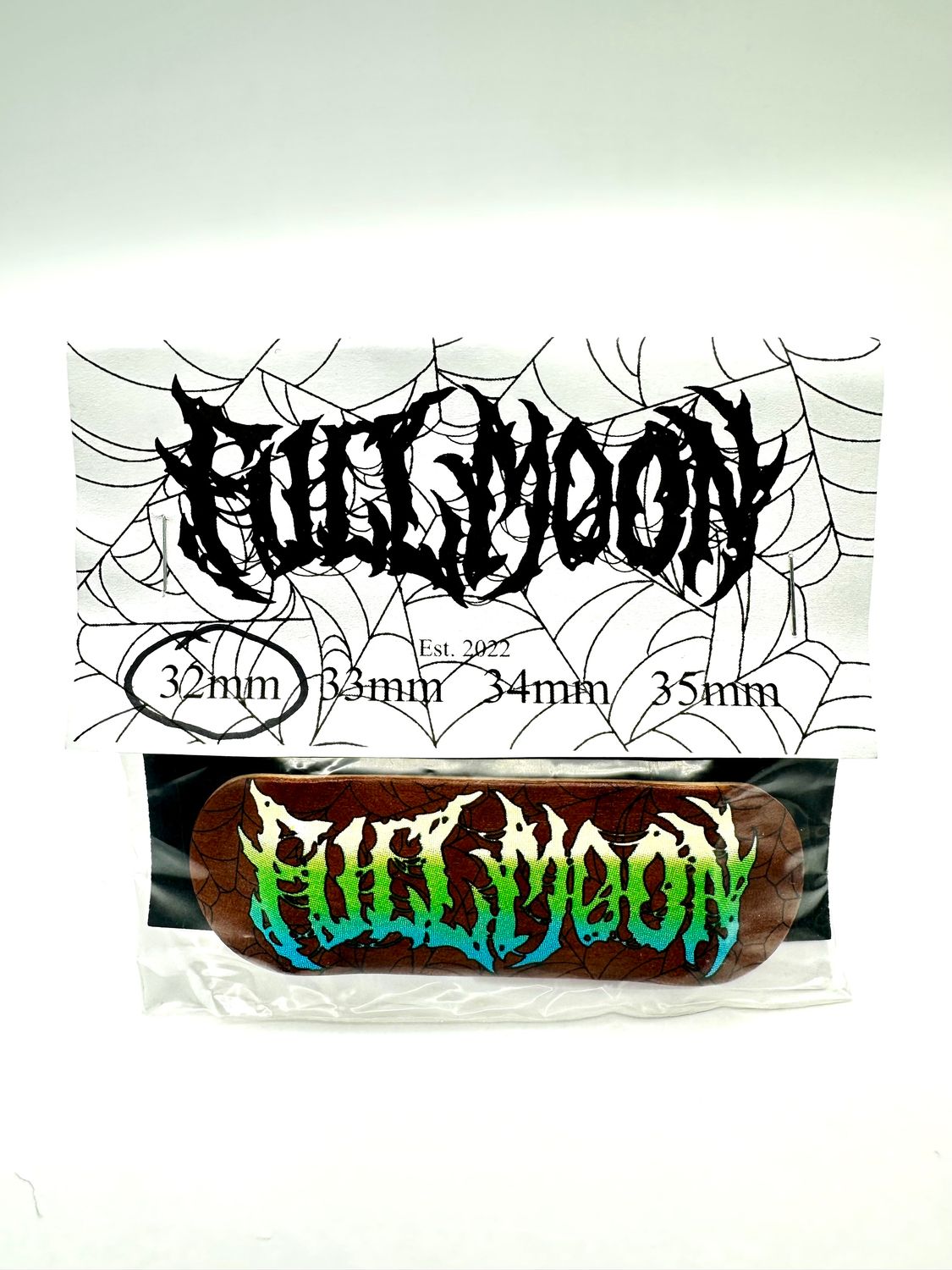 Full Moon Fingerboards Full Moon Logo Green Natural Ply  , Size: 32mm