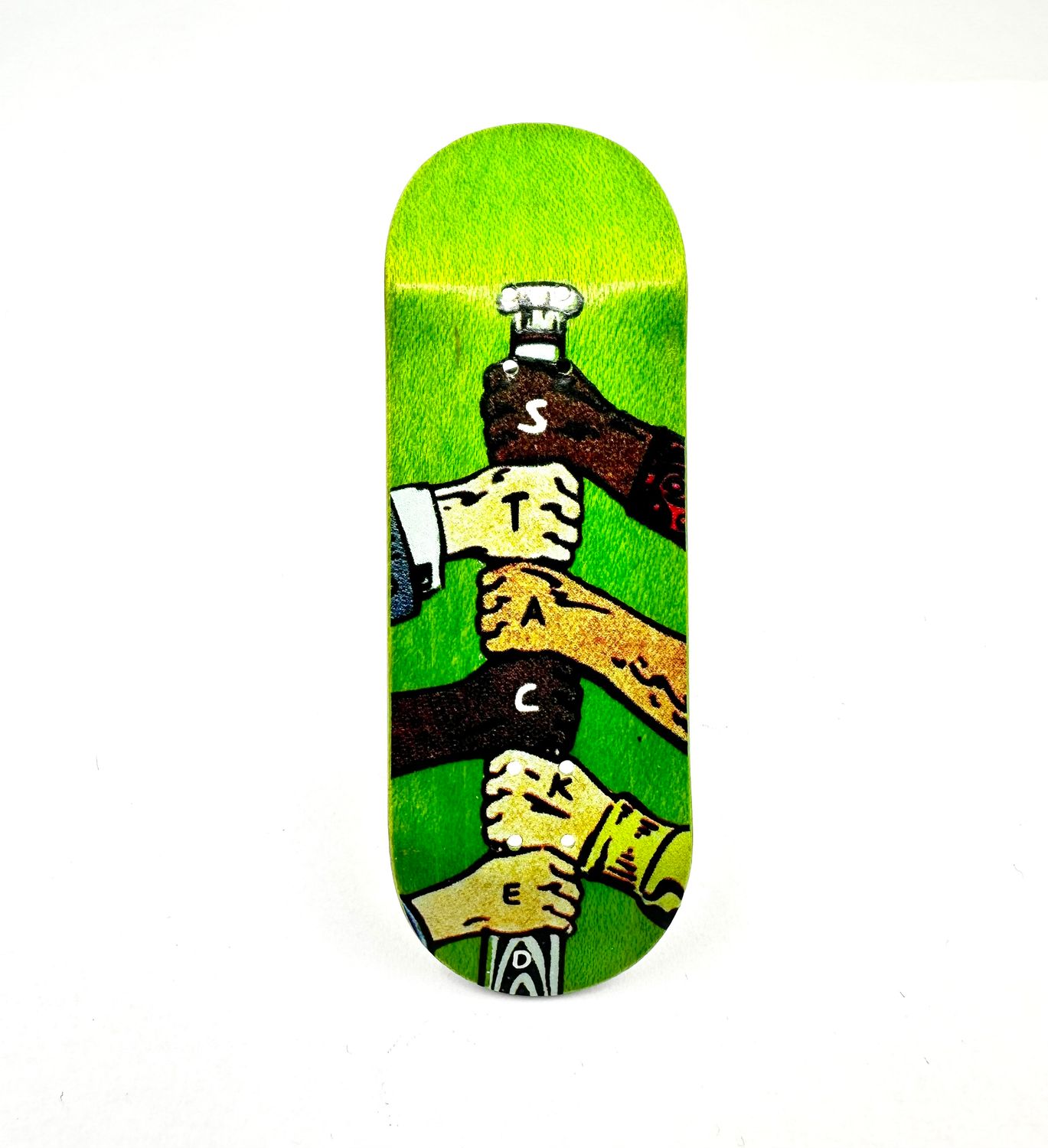 Stacked USA Fingerboard Deck Stacked Together Green 32mm Popsicle S1