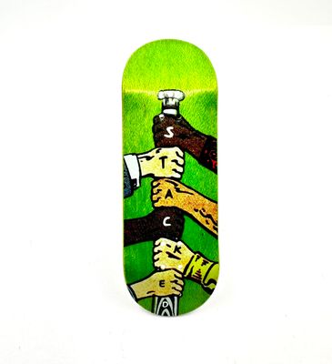 Stacked USA Fingerboard Deck Stacked Together Green 32mm Popsicle S1