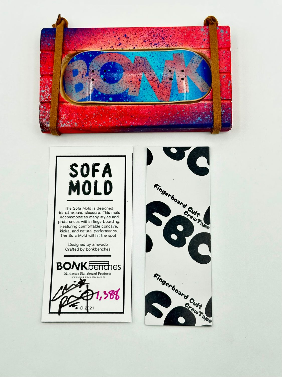 Bonk Benches Custom Sofa Mold Fingerboard Deck #1386 34mm